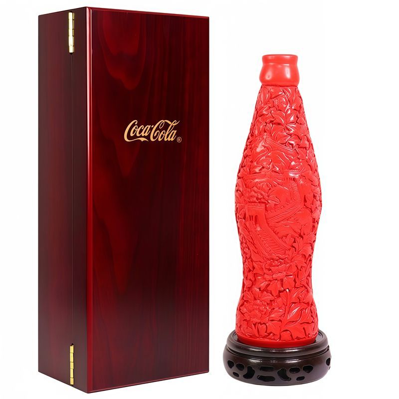 Vintage Collectible Bottles - ขวดเคลือบแลคเกอร์แกะสลักลายโคล่าสไตล์วินเทจ ลายตัวอักษรฟู่จากกำแพงเมืองจีน กล่องของขวัญ ของตกแต่งงานฝีมือ ของสะสมตั้งโต๊ะ