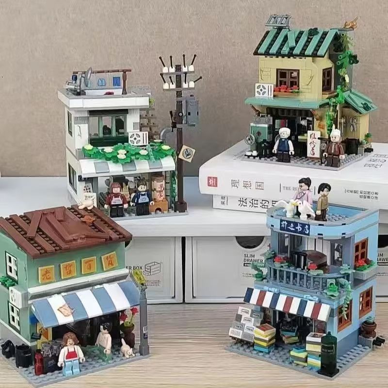 Vintage Collectibles Store - ตัวต่ออาคารร้านค้าสไตล์วินเทจขนาดเล็ก รุ่นร้านค้าโบราณ ของตกแต่งบ้าน ของสะสม ของขวัญคริสต์มาส