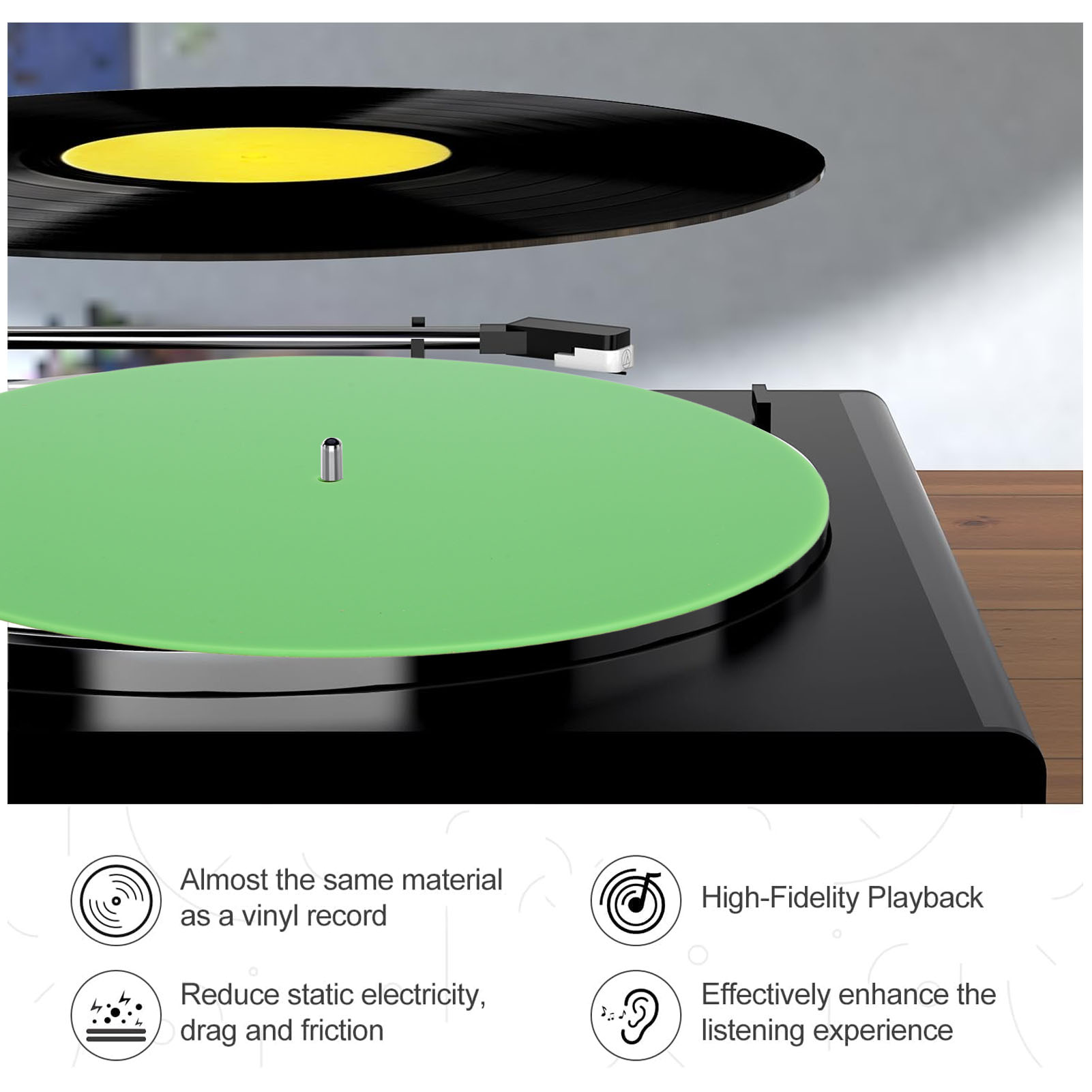 Vinyl Record Cleaner - บันทึก Platter Slipmat แผ่นเสียงอะคริลิค Slip Mat