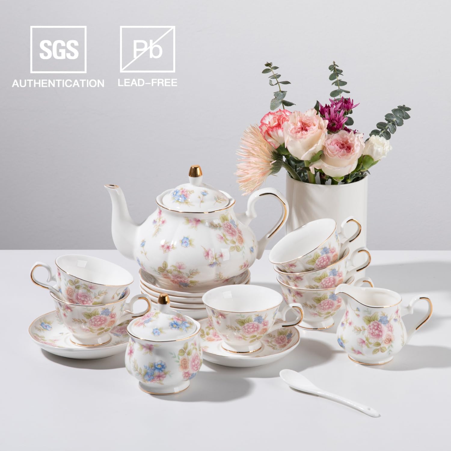 ชุดชาลายดอกไม้สไตล์วินเทจทำจาก - Vintage Collectible Spoons บทวิจารณ์และราคา