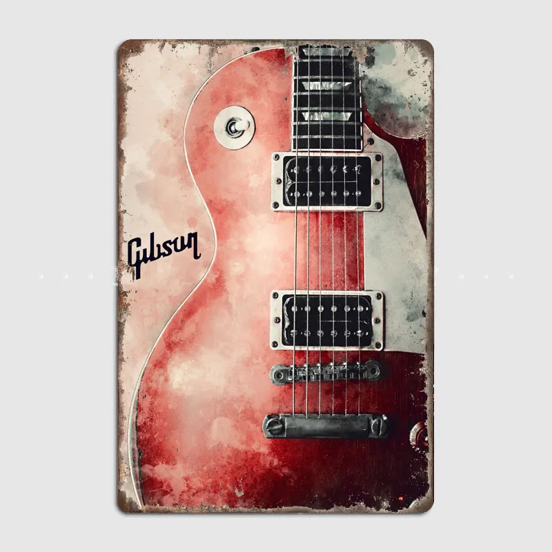 ป้ายสังกะสี HD กีตาร์ไฟฟ้า Gib - Vintage Collectible Plates บทวิจารณ์และราคา
